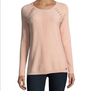 NWT Calvin Klein Grommeted Pullover Sweater Size L